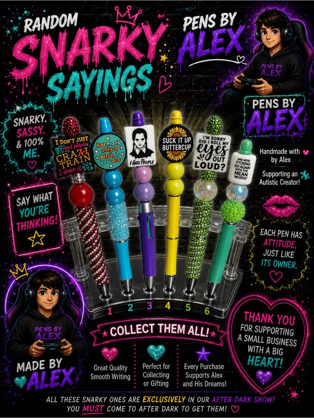 Pens By Alex - The Snarky Collection- Pick 1